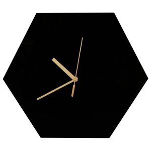 Hexagon Black Acrylic Clock Base 10″