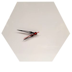 Hexagon White Acrylic Clock Base 10″