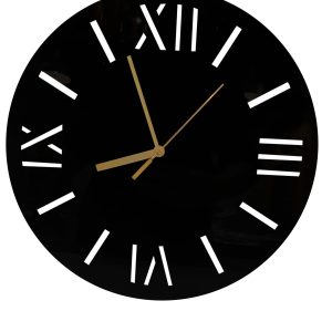 Black Acrylic Clock with Roman Base-2