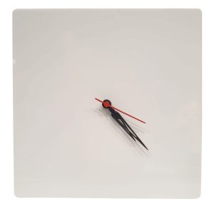 Square White Acrylic Clock Base 12″