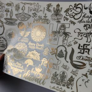 Resin Gold Metallic A4 Size Stickers (Single Sheet) – Diwali 2