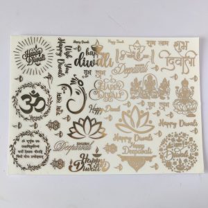 Resin Gold Metallic A4 Size Stickers (Single Sheet) –  Happy Diwali
