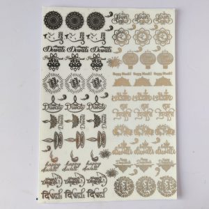 Resin Gold Metallic A4 Size Stickers (Single Sheet) –  Diyas / Lanterns